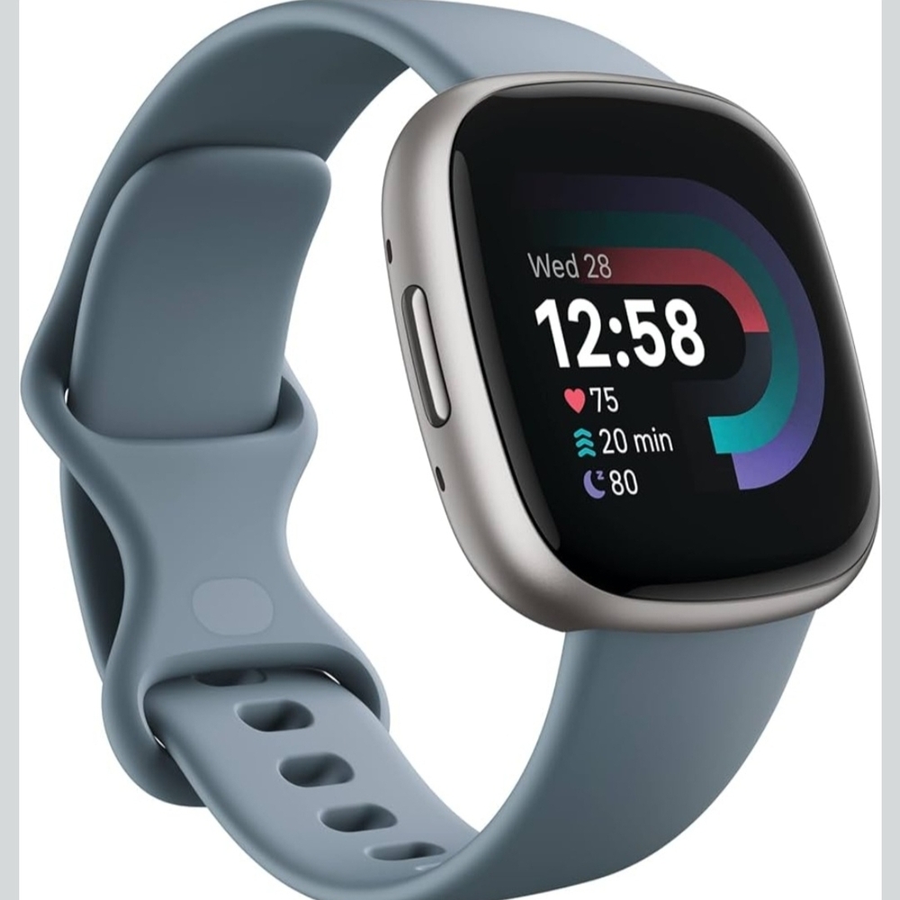 Fitbit Smartwatch - Silver and Ocean Blue